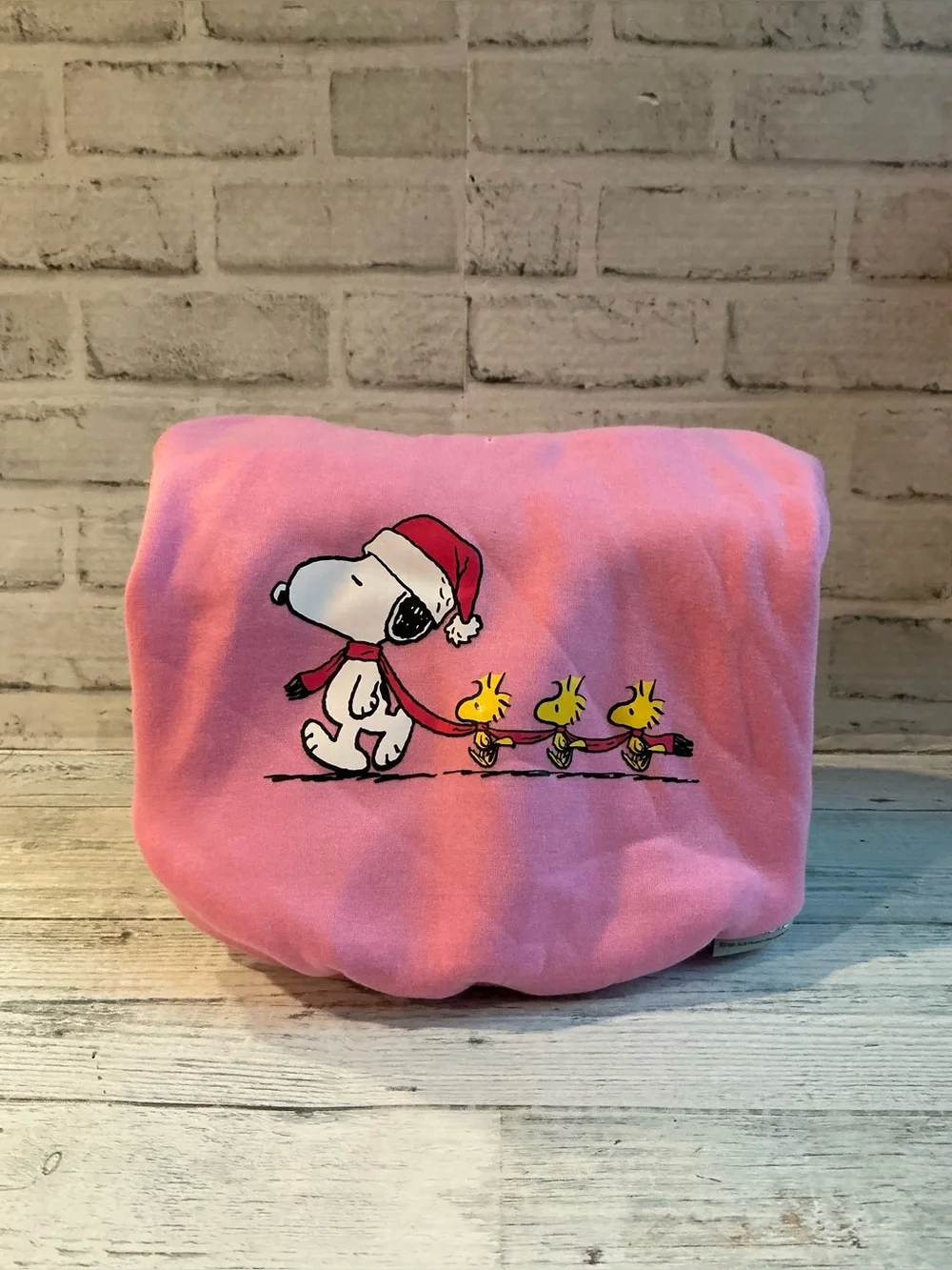 Berkshire Peanuts Size Small Snoopy & Woodstock Pink Dog Sweatshirt